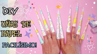 ✨ CÓMO HACER UÑAS DE PAPEL ✨how to make paper nails 💅  MANUALIDAD FÁCILEASY HANDMADE [upl. by Anson632]