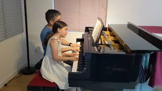 Alicia and daddy play Diabellis duet no 8 [upl. by Hambley593]