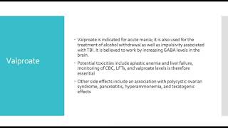 Psychiatry Review AntiEpileptics Valproate Carbamazepine Lamotrigine [upl. by Nothsa894]