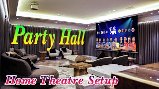 Party Hall amp Home Theatre Tour In Telugu  home Theatre  Home Cinema [upl. by Adikam157]