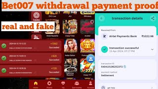 Bet007 withdrawal payment proof  Bet007 real and fake withdrawal Pending  dont worry [upl. by Ajax]