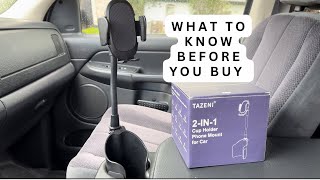 Car Cup Holder Phone Mount  TAZENI [upl. by Nidak59]