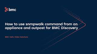 BMC Discovery How to use the snmpwalk command from an appliance or an outpost [upl. by Dannon]