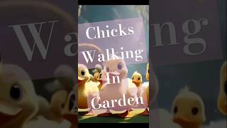 Yellow chicksai aigenerated garden chicks chicken motion nature beautiful walking animal [upl. by Ocsisnarf]