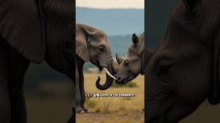 Elephant vs Rhino A Fight Like Youve Never Seen shorts animals savageshowdowns [upl. by Ahseela942]