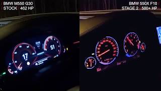 BMW M550 G30 vs BMW 550X F10 Stage 2 speeometer race [upl. by Angadreme998]