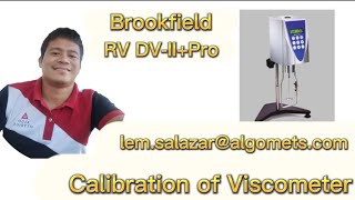 Brookfield RV DVIIPro  Viscometer  Calibration  Verification  Tagalog Tutorial [upl. by Binnings]