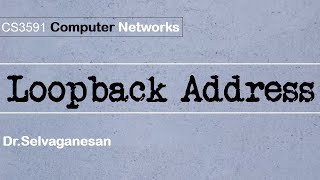 Loopback Address  CS3591 Computer Networks  DrSelvaganesan [upl. by Lrak]