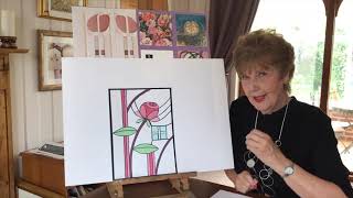 Charles Rennie Mackintosh Stained Glass Art Lesson for Children and beginners [upl. by Ramedlab640]