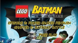 LEGO BATMAN THE VIDEOGAME  Heroes 22 Batboat Battle Free Play [upl. by Takakura869]