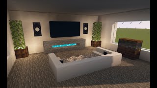 Minecraft modern living room interior tutorial [upl. by Nylodnewg]