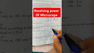 Formula of Resolving power of microscope [upl. by Rayle]