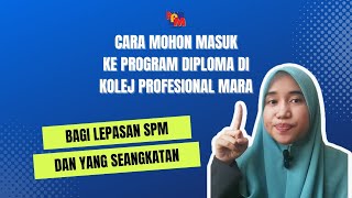 Cara mohon masuk ke Kolej Profesional MARA [upl. by Blayne]