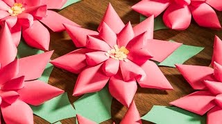 Quick n Crafty DoItYourself Paper Poinsettias [upl. by Thedrick]