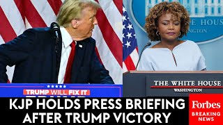 WATCH LIVE Karine JeanPierre Holds First White House Press Briefing After Trump Win Over Harris [upl. by Newra]