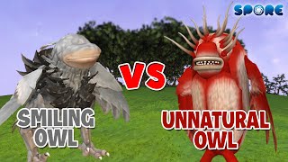 Smiling Owl Vs Unnatural Owl  Trevor vs Leovincible S1E7  SPORE [upl. by Noryd]