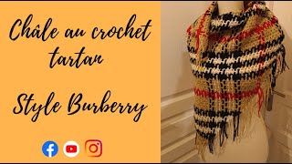 Châle tartan au crochetcrochetlovecrochetpatterncrochettutorials crochetshawlsвязаниекрючком [upl. by Patman]