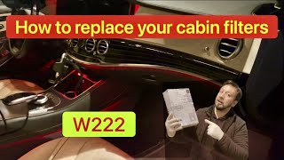 How to replace the cabin filters  Mercedes S550  W222  repairjose [upl. by Tenneb]