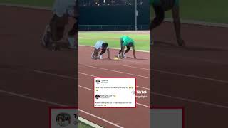 Speed races Noah Lyles😂shorts comedy [upl. by Maurene]