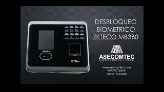 Reset MB360 Biometrico ZKteco [upl. by Niltak]