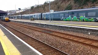 Class 802 Hitachi GWR Service Departing Penzance [upl. by Ecerahs658]