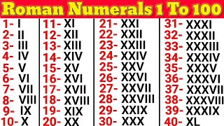 Roman Numerals 1 to 100  Learn Roman Numbers 1 to 100  Roman Numbers 1 to 100  Roman numbers [upl. by Adnaram910]