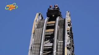 Colossos is back at Heide Park Resort Watch the lucky first riders on The Battle of Giants [upl. by Ahsikram]