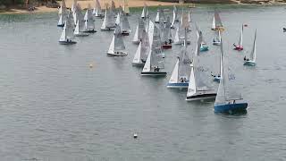 Salcombe Gin Merlin Rocket Week 2024 Sunday Morning Race Start by Malcolm Mackley [upl. by Epillihp778]