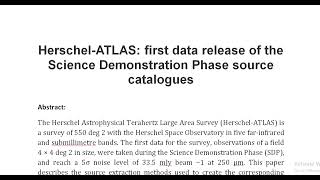 Herschel ATLAS first data release of the Science Demonstration Phase source catalogues [upl. by Ecirbaf]