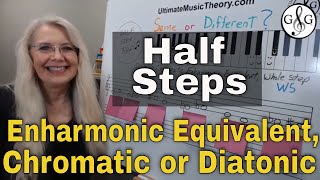 Enharmonic Equivalent Chromatic or Diatonic Half Step TeachMusicTheorycom [upl. by Uyekawa121]