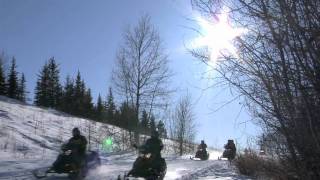 Snowmobiling in the Prairies  Saskatchewan Canada [upl. by Eenyaj]