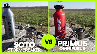 Primus Omnifuel II vs Soto Stormbreaker Benzinkochervergleich MultifuelKocher Gaskocher [upl. by Aydan]