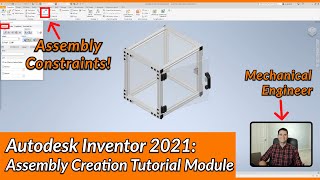 Assembly Constraints  Autodesk Inventor Assembly Tutorial  Autodesk Inventor 2021 IN DEPTH [upl. by Beryl281]