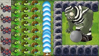 Plants vs Zombies 2  All Gatling Pea vs Wallnut vs Zombisteni Silver [upl. by Baiel]