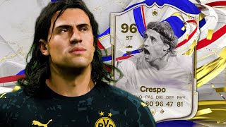 96 Greats of the Game Icon Crespo SBC Player Review  EA FC 24 [upl. by Dnalro]