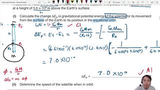 ON20 P42 Q1 Satellite Launch Energy and Rotation  OctNov 2020  Cambridge A Level 9702 Physics [upl. by Mirelle308]