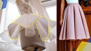 HOW TO DRAFT BOX PLEATED CIRCLE SKIRT PATTERN  KIM DAVE [upl. by Harriett]