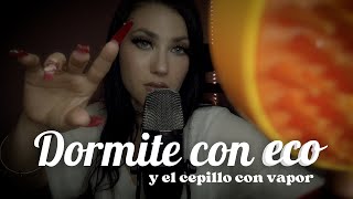 Cepillo con vapor palabras tranquilizantes CON ECO  ASMR en español [upl. by Adnyl570]