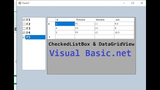 Visual BasicNET Fill datagridview from database depend on checkedlistbox checked items in VBNET [upl. by Aihsemat]