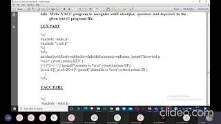 Demonstration of yacc program for valid identifier operators and keywords in given input c files [upl. by Brion588]