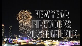 New Year Fireworks 2023 Bangkok  ICONSIAM amp Asiatique the riverfront [upl. by Anod934]