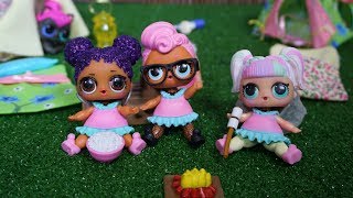 LOL SURPRISE DOLLS Go Camping In The Backyard [upl. by Enyalaj]