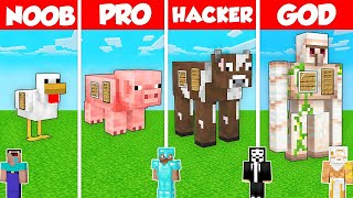 MOB STATUE BASE HOUSE BUILD CHALLENGE  Minecraft Battle NOOB vs PRO vs HACKER vs GOD  Animation [upl. by Zweig]