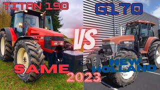 SAME TITAN 190 VS NEW HOLLAND G 170 tractor top agriculture same newholland [upl. by Anaeco]