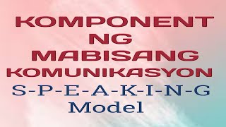 KOMPONENT NG MABISANG KOMUNIKASYON SPEAKING Model Baitang 11 [upl. by Hcire]