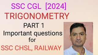 SSC CGL sscgdsscchslrailway trigonometry identities radians By Ram kishor [upl. by Roye]