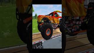 Double Flatbed Trailer Truck vs Speed bumps  Train vs Cars  Tractor vs Train  BeamNG Drive 373 [upl. by Ahsinod]