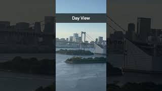 Hilton Odaiba  Hotel View of Tokyo Bay Rainbow Bridge and Skyline  Japan shorts japan odaiba [upl. by Eiramyma]