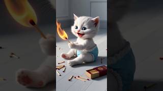 🔥A Baby Kitten Burned the House 😿 cat kitten cute kitten short [upl. by Yahsed]