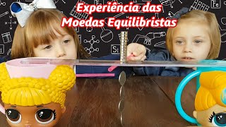 Experiência de física para crianças com as Moedas Equilibristas  Brincadeira com imã e magnetismo [upl. by Litha]